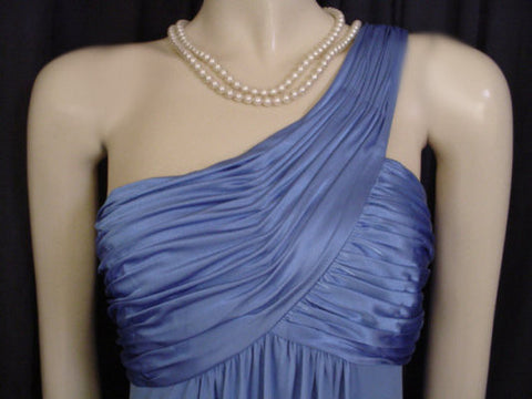*FABULOUS GRECIAN GODDESS RUCHED SATIN & SPANDEX ONE-SHOULDER EVENING GOWN