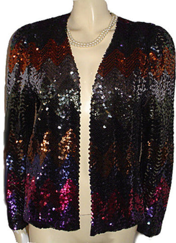 *VINTAGE JO ED SOPHISTICATES SPARKLING JACKET ENCRUSTED WITH SEQUINS - PERFECT FOR THE HOLIDAYS