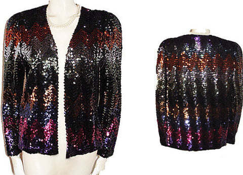 *VINTAGE JO ED SOPHISTICATES SPARKLING JACKET ENCRUSTED WITH SEQUINS - PERFECT FOR THE HOLIDAYS