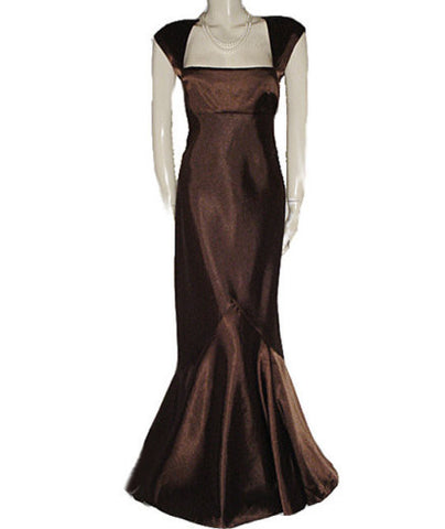*GORGEOUS JS BOUTIQUE CUT OUT BACK EVENING GOWN IN BITTERSWEET CHOCOLATE