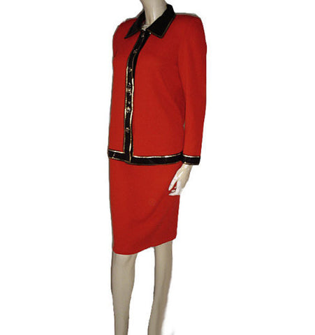 *GORGEOUS $1,000 TOULA SANTANA KNIT SPARKLING PAILLETES EVENING SUIT WITH RHINESTONE BUTTONS - PERFECT FOR VALENTINE'S DAY, CHRISTMAS HOLIDAYS & NEW YEAR’S EVE