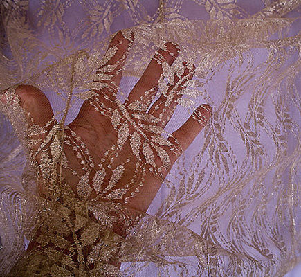 *VINTAGE FAIRY PRINCESS EVENING GOWN IN LAVENDER WITH SILVER LEAF LACE