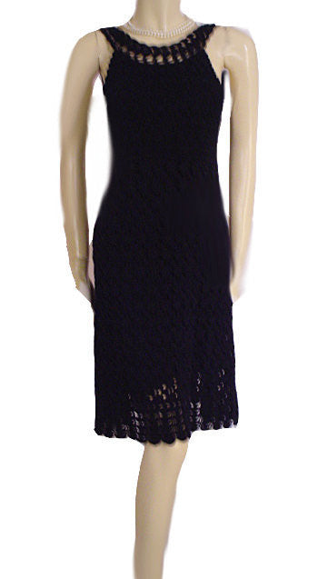 DIANE VON FURSTENBERG $568 RARE STYLE CROCHETED CLASSIC NAVY DRESS WIT – Vintage Clothing & Fashions