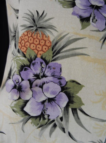 CUTE TOMMY BAHAMA ORCHID & PINEAPPLE SILK DRESS - PERFECT FOR SUMMER