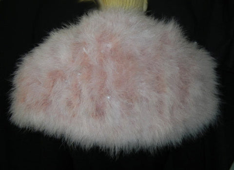 GORGEOUS MARABOU & SATIN STOLE OR BED JACKET  IN TICKLE ME PINK PLUS A BONUS OF A LACE-TRIMMED DUST COVER STORAGE BAG - WOULD MAKE A WONDERFUL GIFT