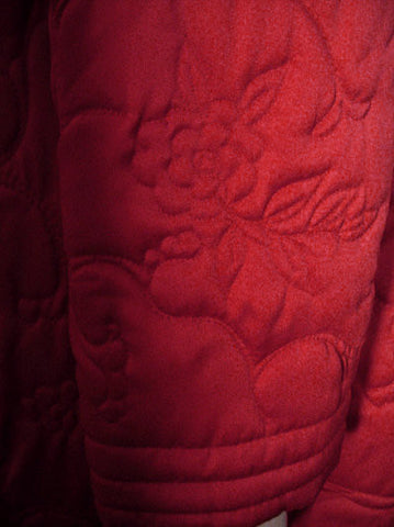 *VINTAGE RARE CHRISTIAN DIOR QUILTED ROBE MADE IN HONG KONG IN LACQUER RED  - WOULD MAKE A WONDERFUL GIFT