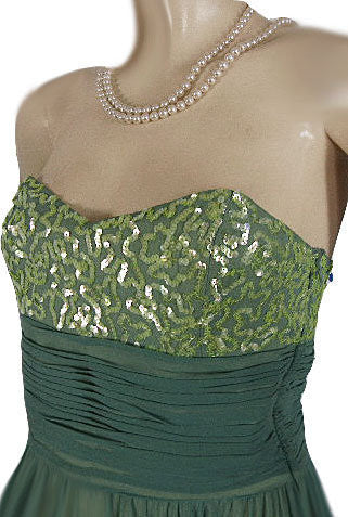 *BEAUTIFUL BETSEY JOHNSON EVENING GRAND SWEEP SILK CHIFFON PARTY DRESS ENCRUSTED WITH SPARKLING SEQUINS IN MERMAID