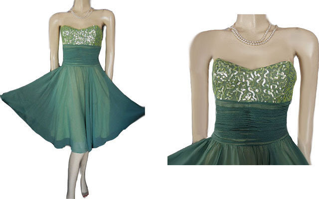 BEAUTIFUL BETSEY JOHNSON EVENING GRAND SWEEP SILK CHIFFON PARTY DRESS Vintage Clothing Fashions Midnight Glamour