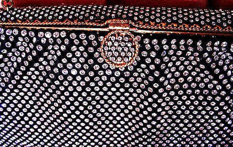 * FROM MY OWN PERSONAL COLLECTION - VINTAGE RARE DAZZLING SPARKLING ALL RHINESTONE EVENING BAG MADE IN FRANCE WITH SATIN CHANGE PURSE & MIRROR - THE MOST BEAUTIFUL VINTAGE EVENING BAG THAT I HAVE EVER SEEN!