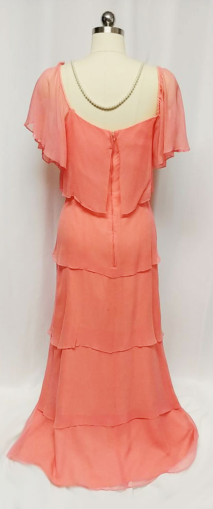 GLAMOROUS VINTAGE '60s / '70s 5-TIER TITANIC-LOOK CHIFFON EVENING GOW Vintage Clothing & Fashions | Midnight Glamour GLAMOROUS VINTAGE '60s / '70s 5-TIER TITANIC-LOOK CHIFFON EVENING GOW Vintage Clothing & Fashions | Midnight Glamour