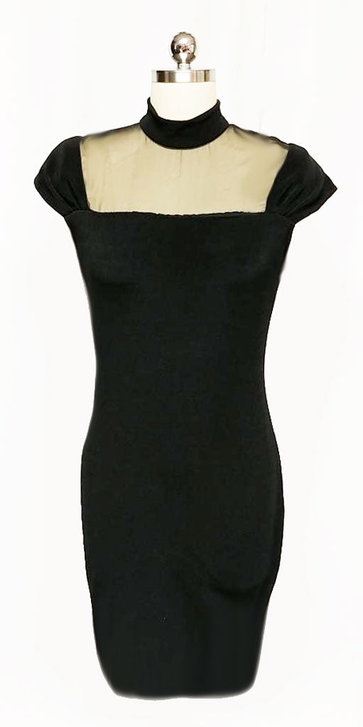 VINTAGE '80s BLACK SPANDEX ILLUSION COCKTAIL DRESS Vintage Clothing & Fashions | Midnight Glamour VINTAGE '80s BLACK SPANDEX ILLUSION COCKTAIL DRESS Vintage Clothing & Fashions | Midnight Glamour