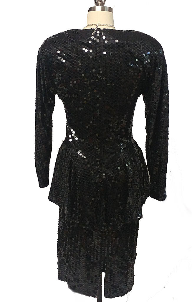DAZZLING VINTAGE '70s / '80s PARA SPARKLING ALL SEQUIN PEPLUM COCKTAI Vintage Clothing & Fashions | Midnight Glamour DAZZLING VINTAGE '70s / '80s PARA SPARKLING ALL SEQUIN PEPLUM COCKTAI Vintage Clothing & Fashions | Midnight Glamour