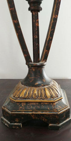 ORNATE GRECIAN LOOK HEAVY METAL CANDLE HOLDER