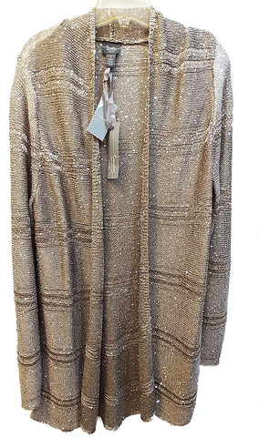 *NEW WITH TAGS - CHICO'S SEQUIN SWEATER CARDIGAN JACKET IN GOLD SHIMMER FROM THE TRAVELERS COLLECTION - WOULD MAKE A WONDERFUL CHRISTMAS OR BIRTHDAY GIFT