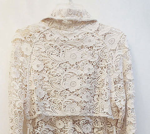 *NEW WITH TAG - EXQUISITE CHICO'S $199 COLLECTIBLES LIMITED EDITION LACE COAT IN PEARLIZED IVORY - ABSOLUTELY STUNNING! - WOULD MAKE A WONDERFUL CHRISTMAS OR BIRTHDAY GIFT
