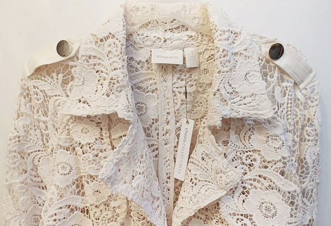 *NEW WITH TAG - EXQUISITE CHICO'S $199 COLLECTIBLES LIMITED EDITION LACE COAT IN PEARLIZED IVORY - ABSOLUTELY STUNNING! - WOULD MAKE A WONDERFUL CHRISTMAS OR BIRTHDAY GIFT