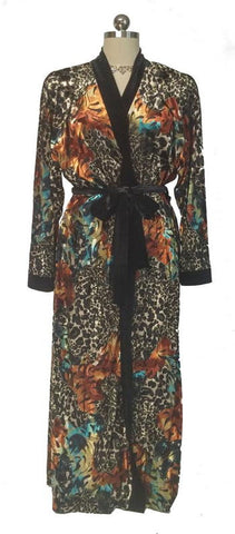 NEW - DIAMOND TEA WRAP EUROPEAN OLD WORLD LOOKING BURNOUT VELVET VELOUR IN LEOPARD, TURQUOISE & SOFT GOLD - LARGE