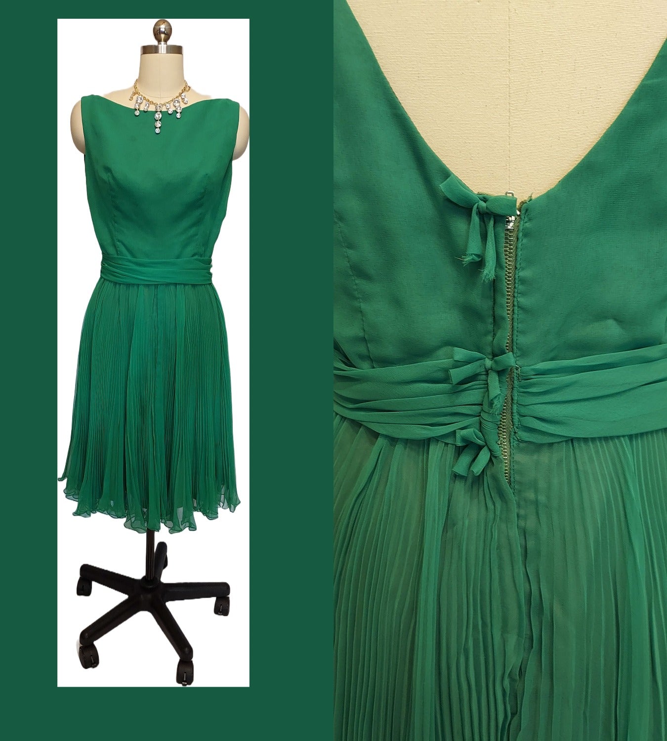 50s pleated dress Pleated Aline