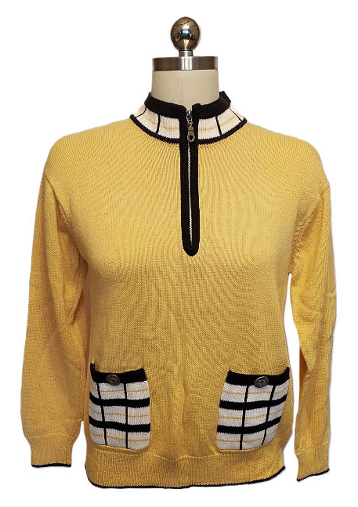 *  VINTAGE FIA ITALIA HAND LOOMED FULL FASHIONED SWEATER WITH ZIPPER