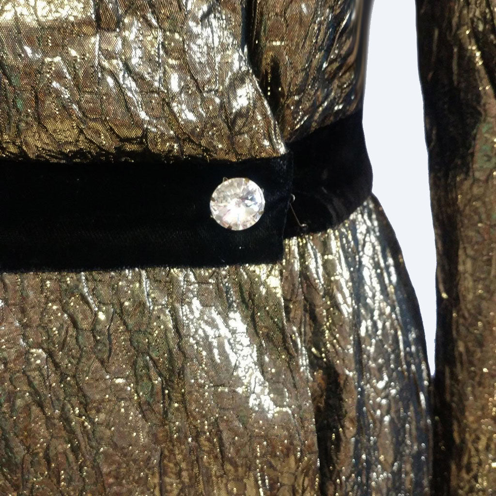 VINTAGE '80s DESIGNER HALSTON III BLACK AND SPARKLING METALLIC GOLD L Vintage Clothing & Fashions | Midnight Glamour VINTAGE '80s DESIGNER HALSTON III BLACK AND SPARKLING METALLIC GOLD L Vintage Clothing & Fashions | Midnight Glamour