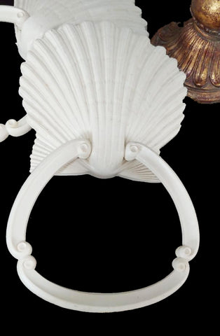 *VINTAGE HOMCO ONE (1) SEA SHELL RING TOWEL HOLDER FROM THE '70s - BATH ACCESSORIES -