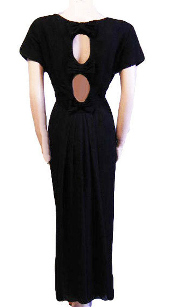 Vintage 90s Y2k Goth Black Pewter Beaded Halter Top Gown Prom Dress | eBay