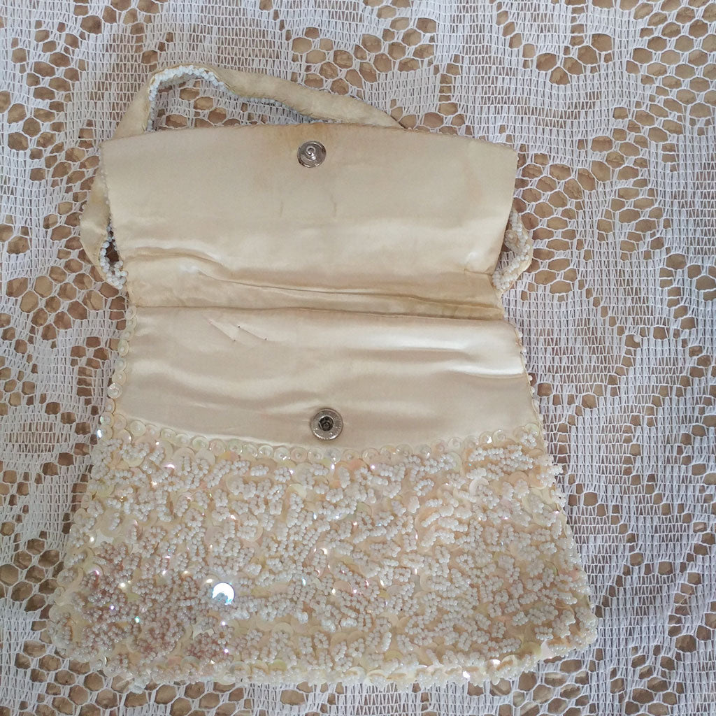 Vintage La Regale Beaded Handbag Sequin Purse Bead Clutch 1960's