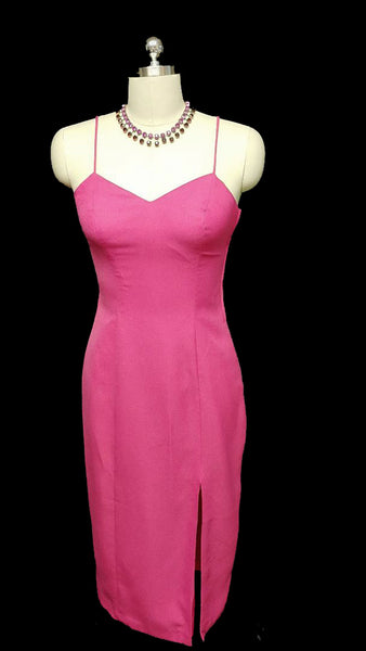 VINTAGE SPRING & SUMMER LAURA WINSTON RASPBERRY COCKTAIL DRESS WITH L –  Vintage Clothing & Fashions