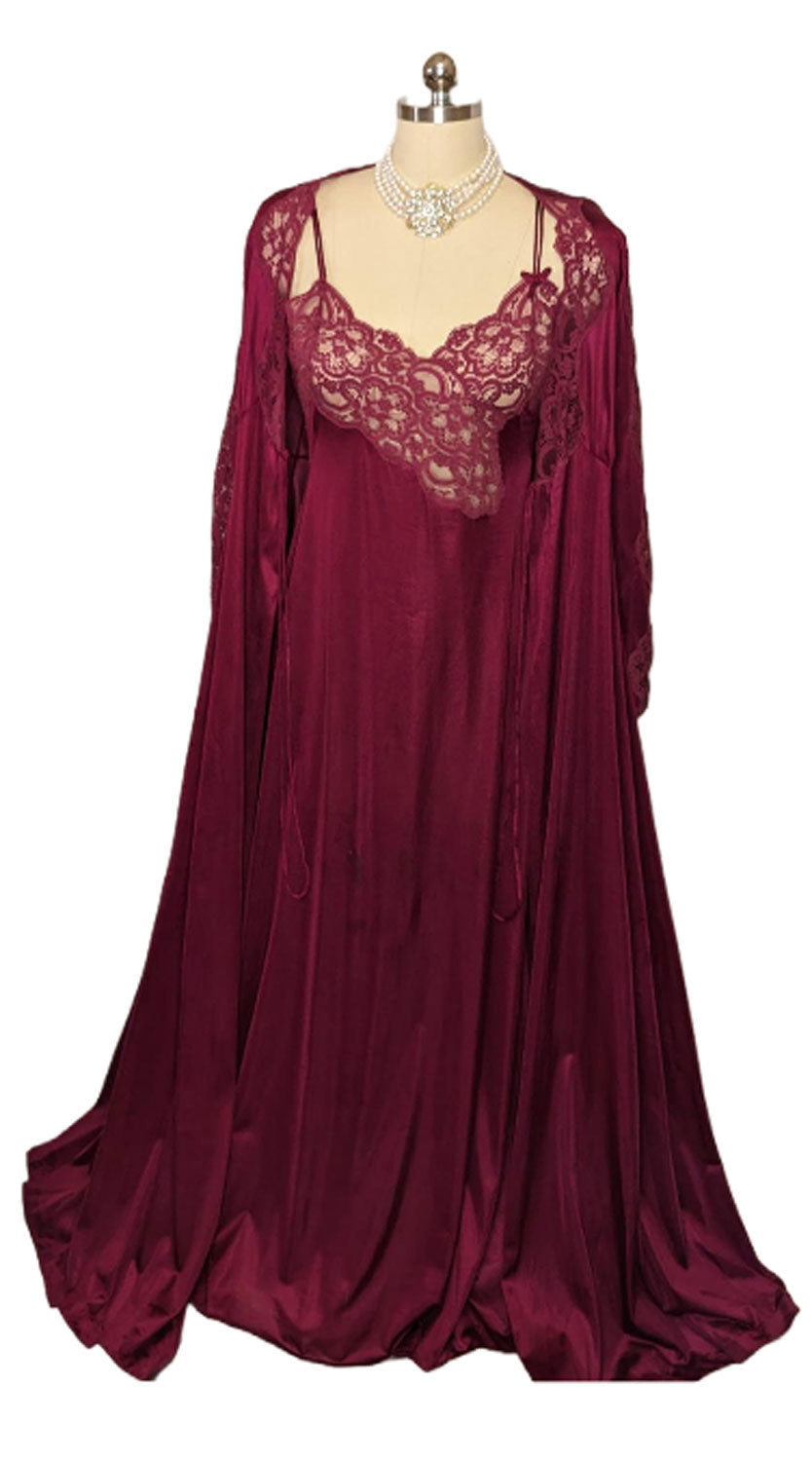 European Palace Style Vintage Night Dress Plus Size Lace Sleepwear
