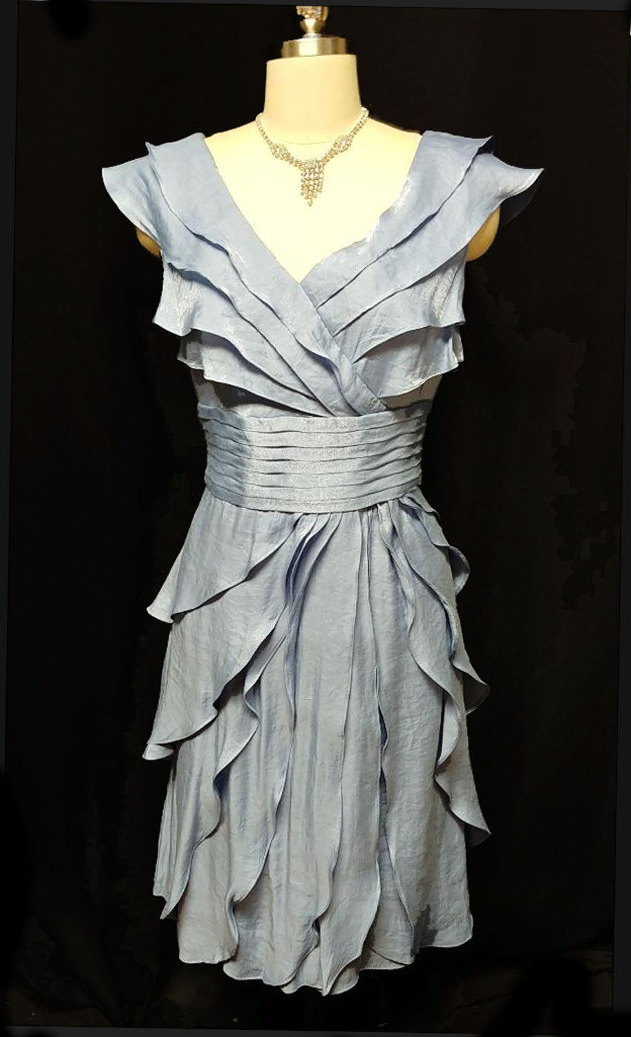 NEW WITH TAG - BEAUTIFUL BLUE PETAL LAYERED COCKTAIL DRESS - SIZE 14 –  Vintage Clothing & Fashions
