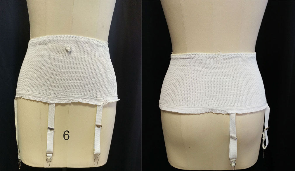VINTAGE '50s MESH RUFFLE GIRDLE WITH RUBBER TIPS & METAL GARTERS Vintage Clothing & Fashions | Midnight Glamour VINTAGE '50s MESH RUFFLE GIRDLE WITH RUBBER TIPS & METAL GARTERS Vintage Clothing & Fashions | Midnight Glamour