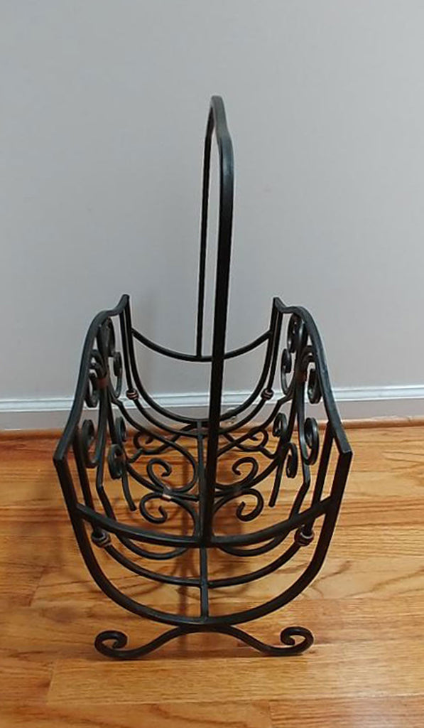 Iron Table Magazine Rack Wrought Iron Magazine Rack Mid Century Wrought Iron & Leather Magazine