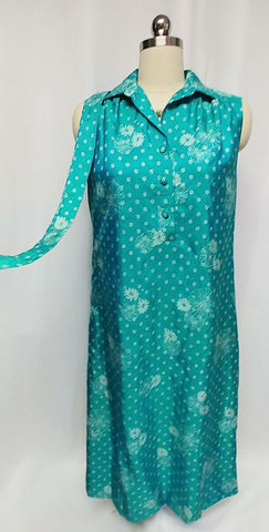 *VINTAGE 1970s MELISSA MADE IN THAILAND SILK DRESS IN A GORGEOUS SHADE OF TURQUOISE