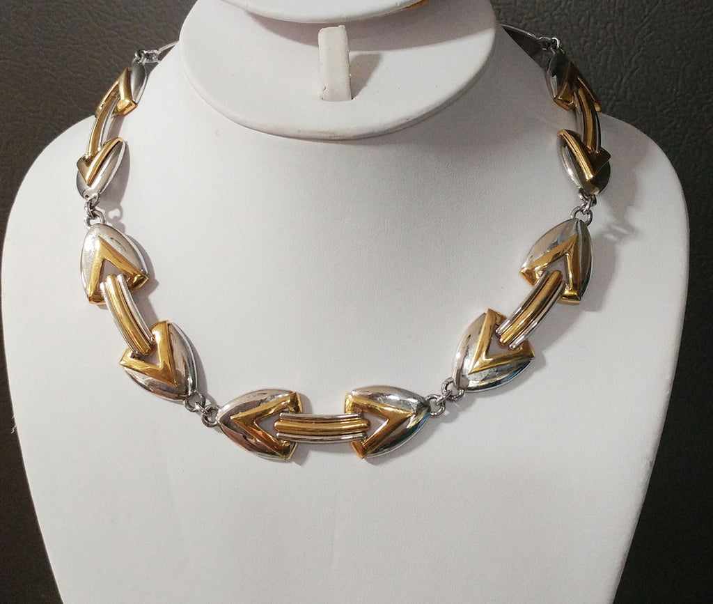 *VINTAGE '80s MONET GOLD & SILVER TONE POWER NECKLACE – Vintage ...