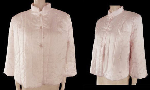 *VINTAGE NANETTE’S UNDIES SATINY VERY SOFT QUILTED BED JACKET IN TEAROSE - SIZE LARGE`666