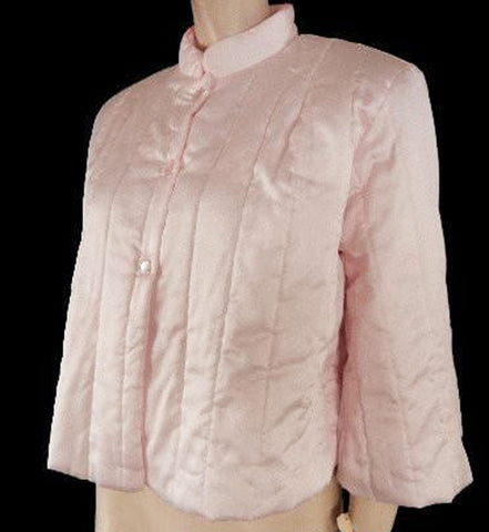 *VINTAGE NANETTE’S UNDIES SATINY VERY SOFT QUILTED BED JACKET IN TEAROSE - SIZE LARGE`666