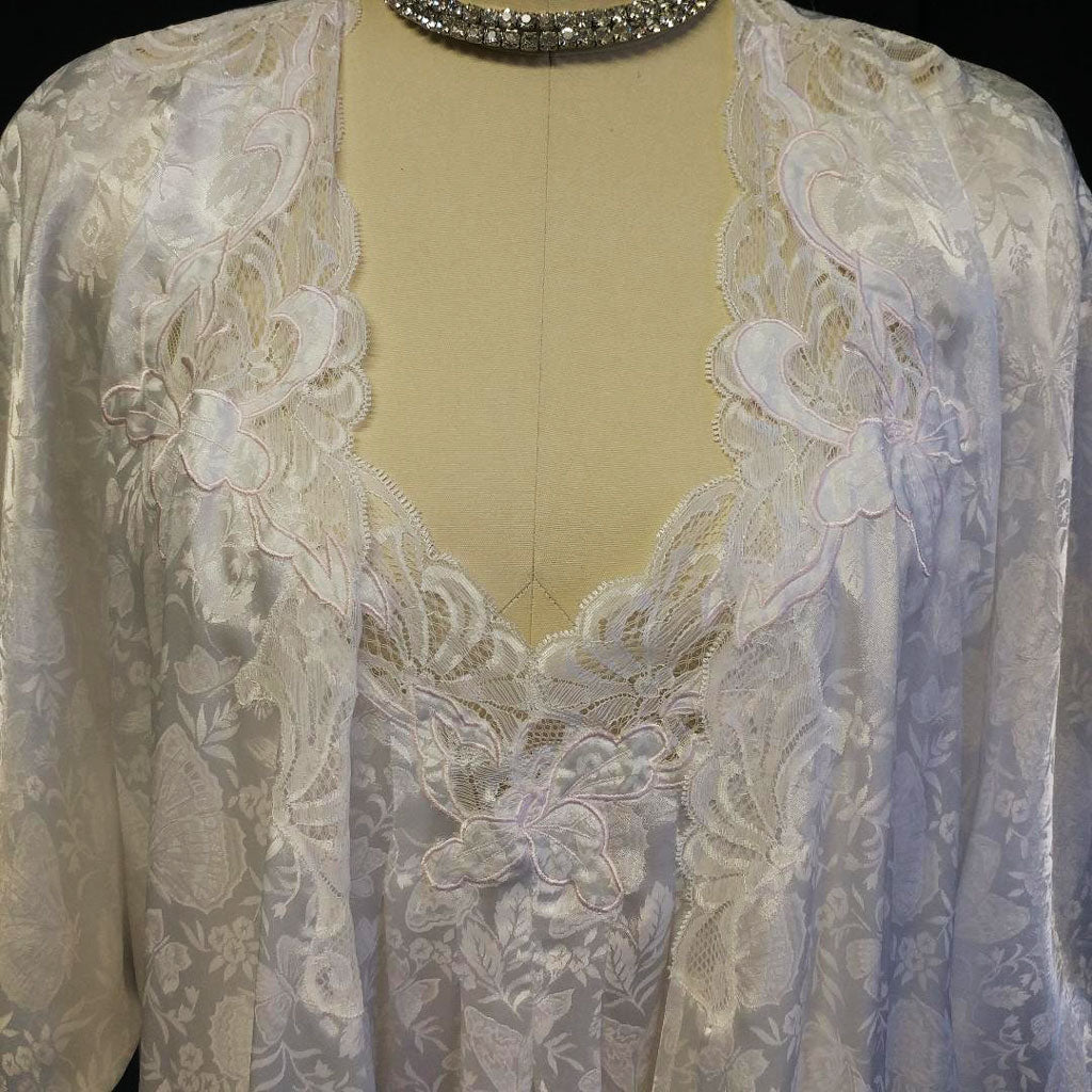 VINTAGE RARE STYLE FLORA NIKROOZ BRIDAL TROUSSEAU WEDDING NIGHTGOWN W –  Vintage Clothing & Fashions