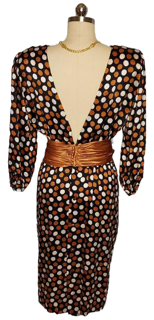 VINTAGE GLAMOROUS NEIMAN MARCUS SILK DRESS WITH FABULOUS LOW CUT BAC Vintage Clothing & Fashions | Midnight Glamour VINTAGE GLAMOROUS NEIMAN MARCUS SILK DRESS WITH FABULOUS LOW CUT BAC Vintage Clothing & Fashions | Midnight Glamour