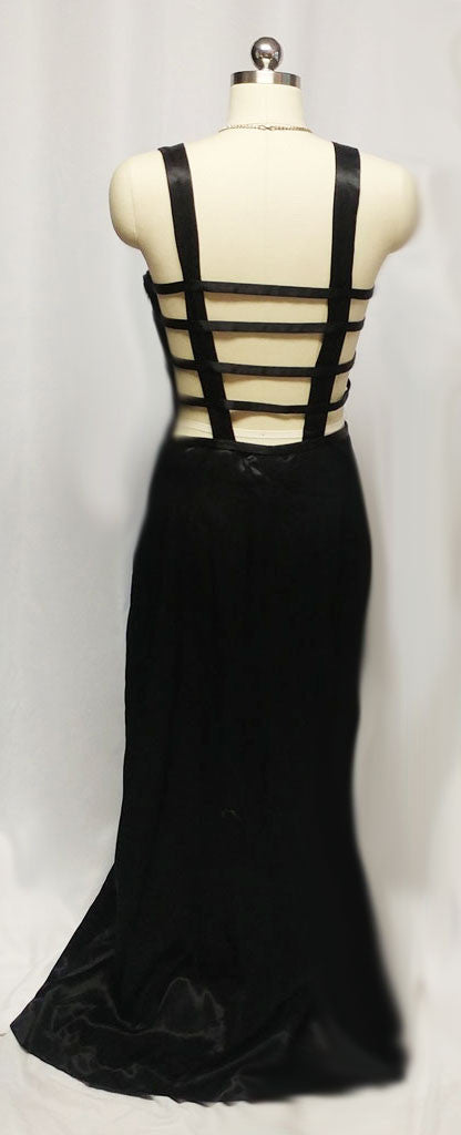 SOPHISTICATED VINTAGE NIGHT MOVES BY HAL BLACK EVENING GOWN WITH A SP Vintage Clothing & Fashions | Midnight Glamour SOPHISTICATED VINTAGE NIGHT MOVES BY HAL BLACK EVENING GOWN WITH A SP Vintage Clothing & Fashions | Midnight Glamour
