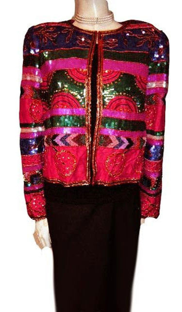 *NIPON NIGHT EVENING JACKET ENCRUSTED WITH SPARKLING BEADS & SEQUINS