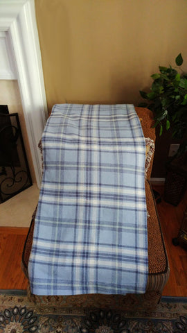 *NEW - LUXURIOUS PEACOCK ALLEY 51" X 71" COTTON & RAYON PLAID THROW