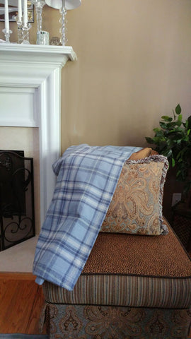 *NEW - LUXURIOUS PEACOCK ALLEY 51" X 71" COTTON & RAYON PLAID THROW