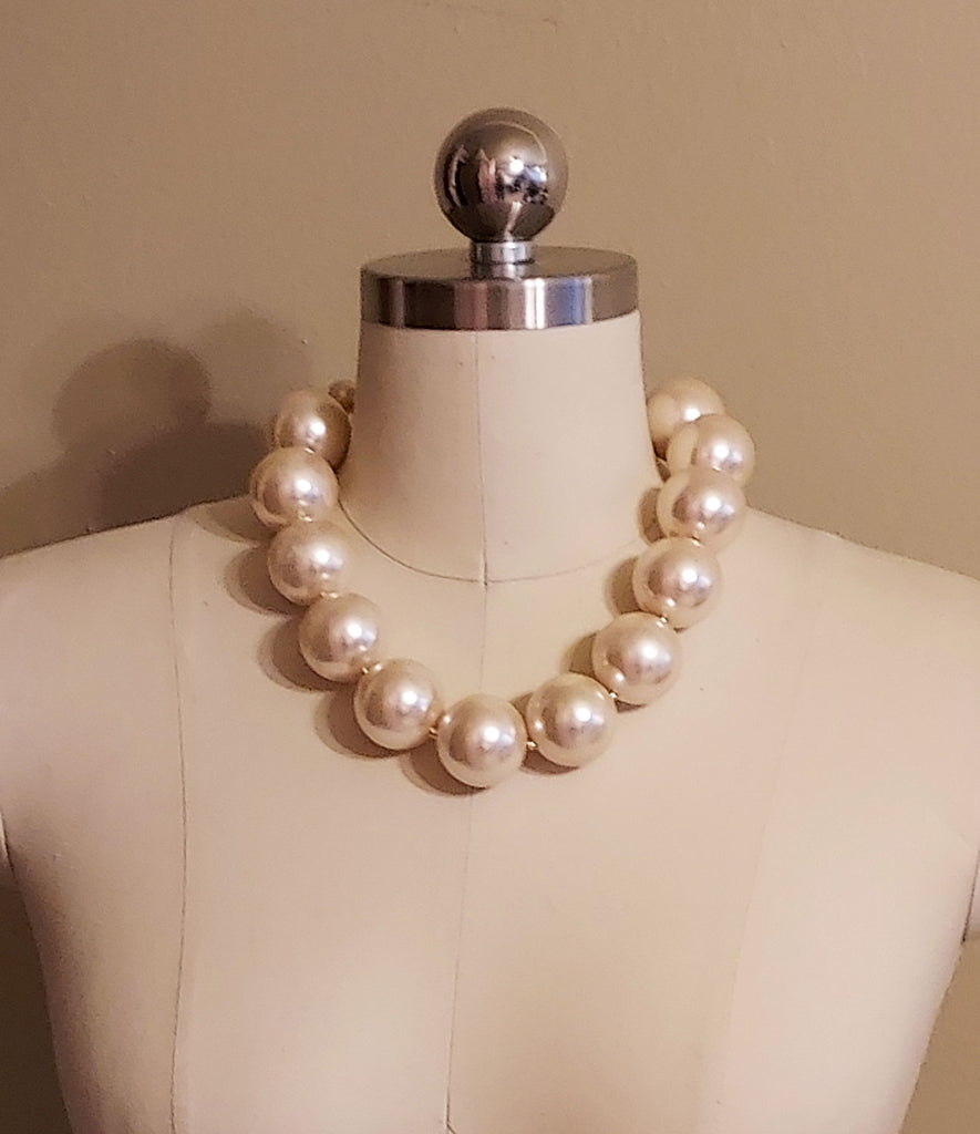 Gorgeous 1980s S.A.L. Faux Pearl and Rhinestone Collar Necklace - Vintage  Jewerly Collect