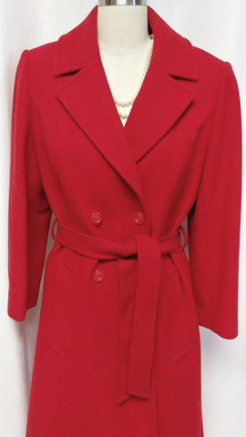 *VINTAGE PENDLETON VIRGIN WOOL WRAP COAT MADE IN THE U.S.A. IN LIPSTICK RED