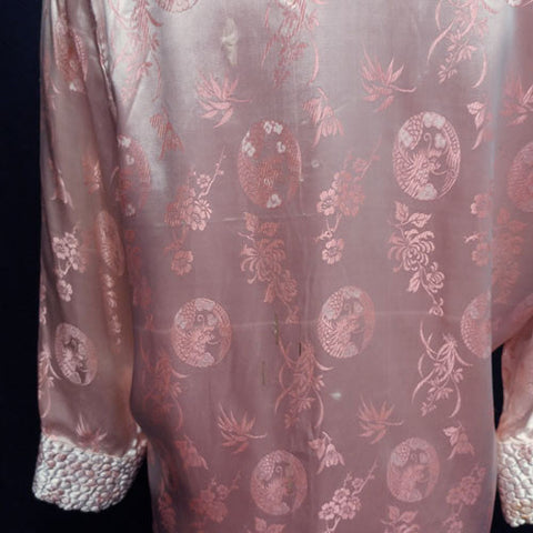 *VINTAGE ORIENTAL ASIAN PINK SATIN QUILTED ROBE FROM HONG KONG