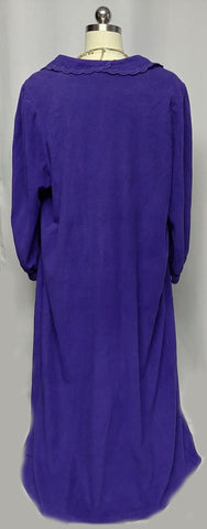 *VINTAGE VANITY FAIR VELOUR ZIP UP ROBE IN IRIS - MADE IN THE U.S.A. - SIZE EXTRA LARGE - XL