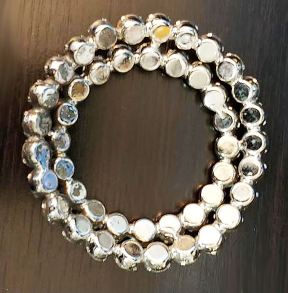 *GLAMOROUS VINTAGE '60s / '70s DOUBLE ROW SPARKLING RHINESTONE CIRCLE ...