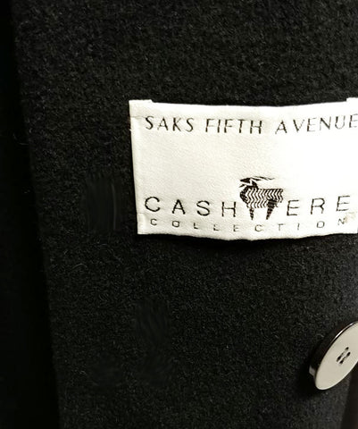 *NEW OLD STOCK - LUXURIOUS SAKS FIFTH AVENUE CASHMERE COLLECTION BLACK MAXI COAT - MADE IN THE U.S.A. - SO ELEGANT