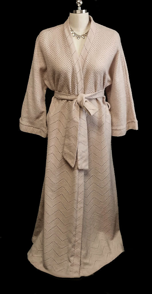 *VINTAGE MADE IN ITALY STILVEST NORMA DELLA LEGGE SOFT SWEATER DRESSING GOWN ROBE IN A SHADE CALLED SUEDE