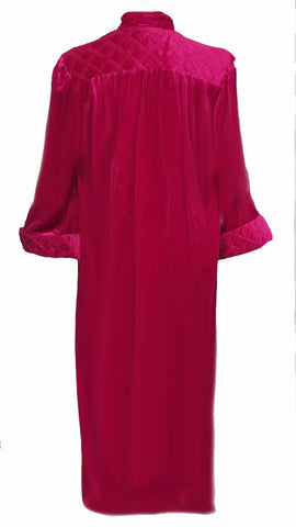 *VINTAGE TAMMY VELOUR ZIP UP QUILTED ROBE /DRESSING GOWN IN RAVISHING RUBY